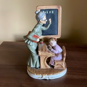 Vintage Lefton China teacher and sleeping girl